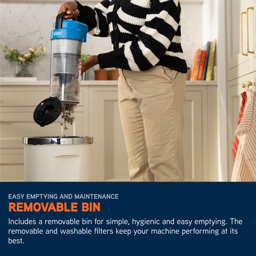 Vax Mach Air Energise UCA3GEV1 Upright Vacuum Cleaner - Annotation - Removable bin